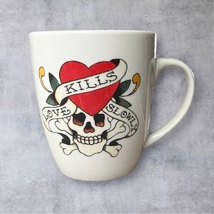 Iconic Ed Hardy "Love Kills Slowly" Ceramic Coffee Mug Cup